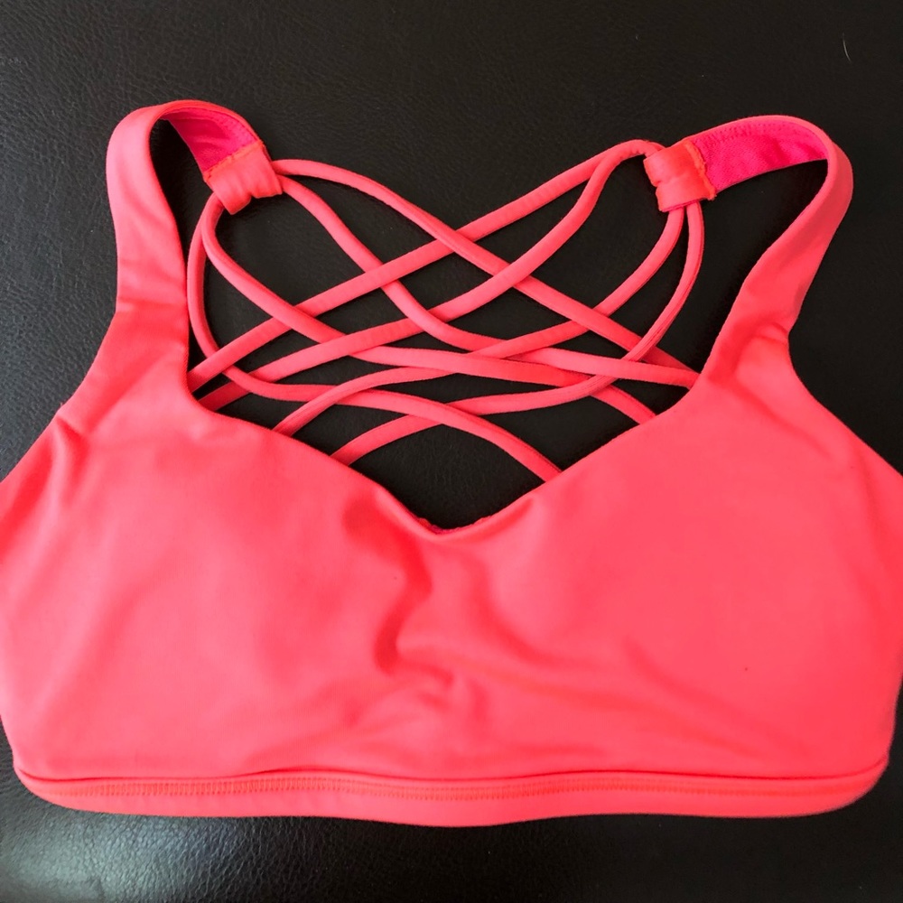Lululemon Free to Be Wild Sports Bra Neon Coral  4